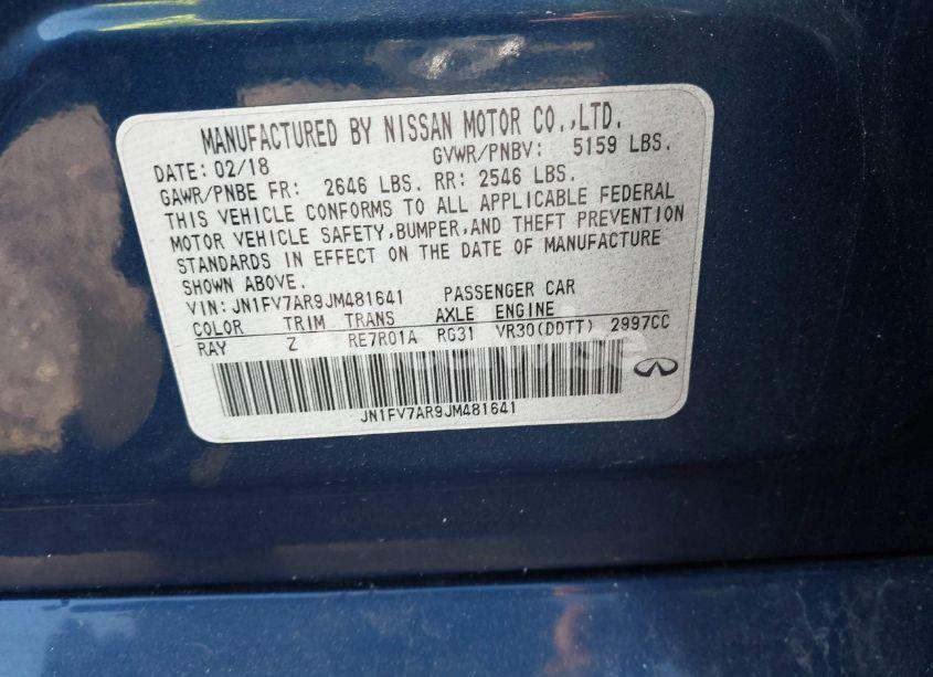 Photo 9 of 2018 Infiniti Q50 3.0T RED SPORT 400 (VIN JN1FV7AR9JM481641)