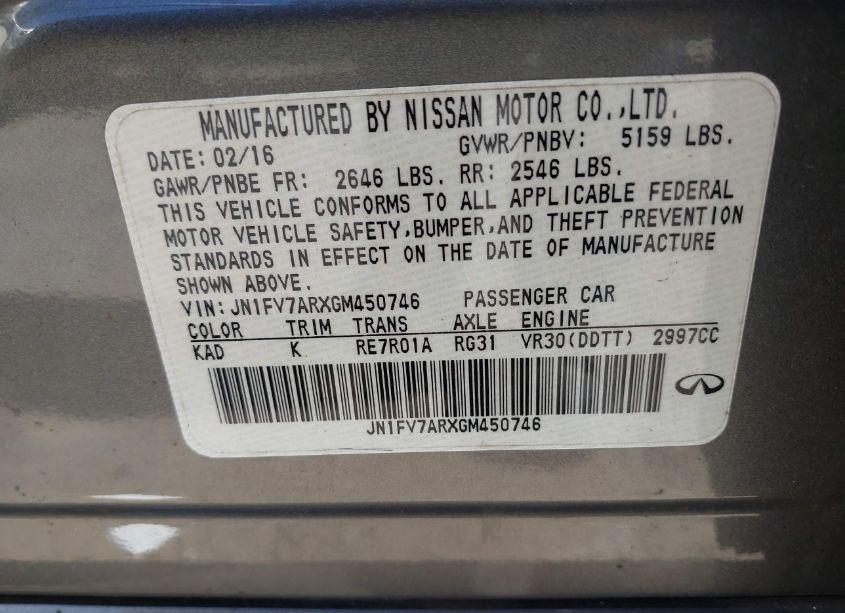 Photo 9 of 2016 Infiniti Q50 3.0T RED SPORT 400 (VIN JN1FV7ARXGM450746)