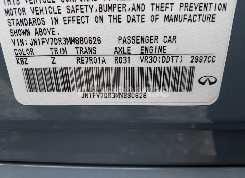 Photo 9 of 2021 Infiniti Q50 RED SPORT 400 AWD (VIN JN1FV7DR3MM880626)