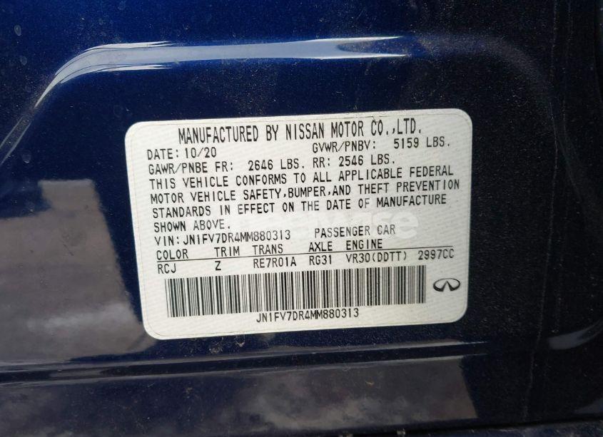 Photo 9 of 2021 Infiniti Q50 RED SPORT 400 AWD (VIN JN1FV7DR4MM880313)