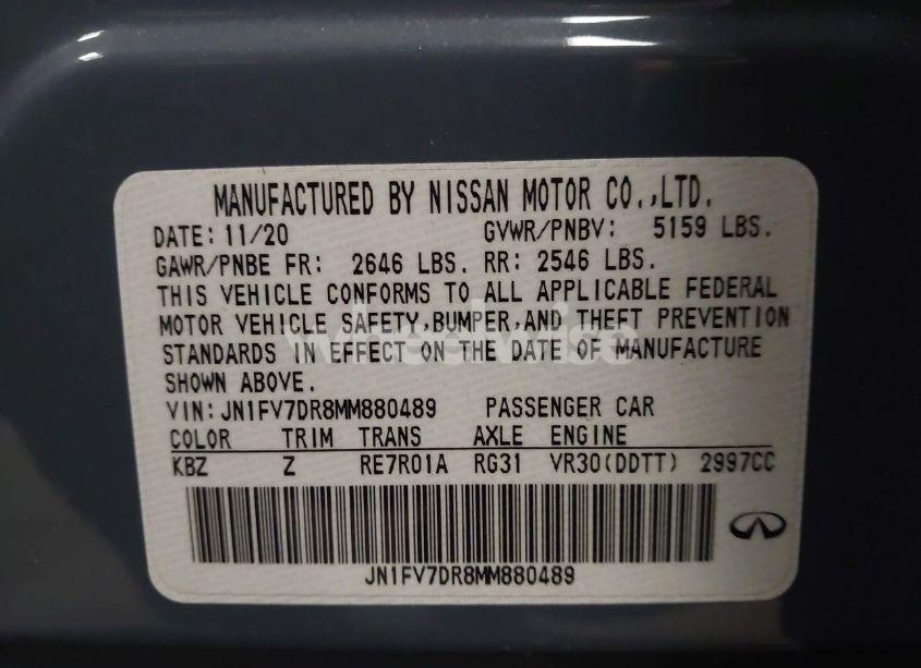 Photo 9 of 2021 Infiniti Q50 RED SPORT 400 AWD (VIN JN1FV7DR8MM880489)