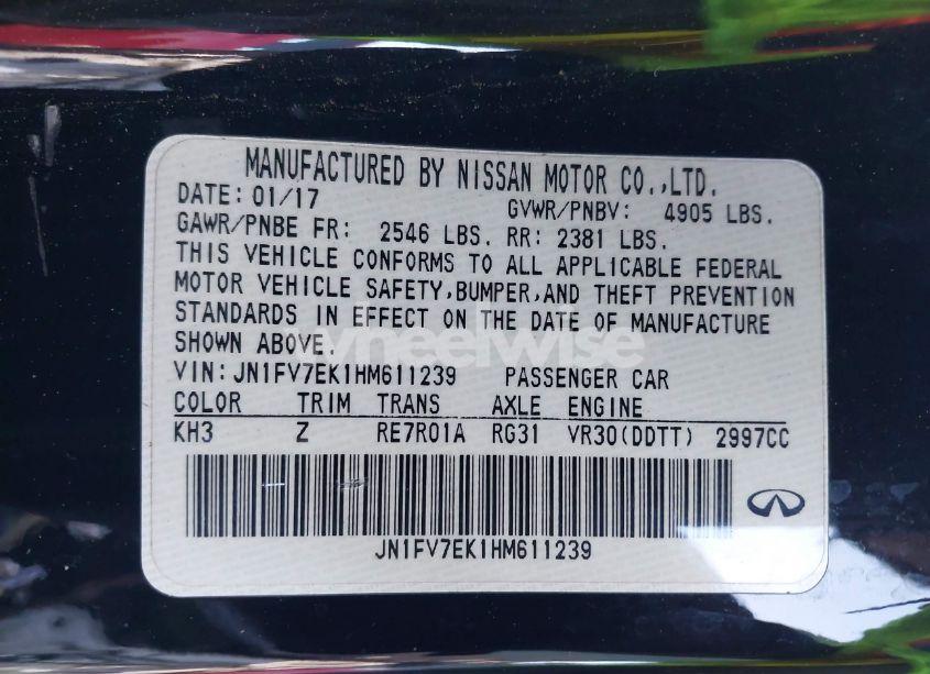 Photo 9 of 2017 Infiniti Q60 3.0T RED SPORT 400 (VIN JN1FV7EK1HM611239)