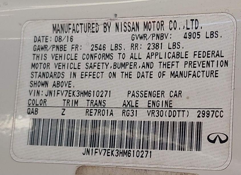 Photo 9 of 2017 Infiniti Q60 RED SPORT 400 (VIN JN1FV7EK3HM610271)