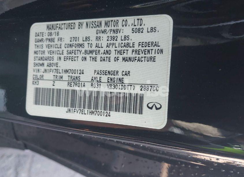 Photo 9 of 2017 Infiniti Q60 3.0T RED SPORT 400 (VIN JN1FV7EL1HM700124)