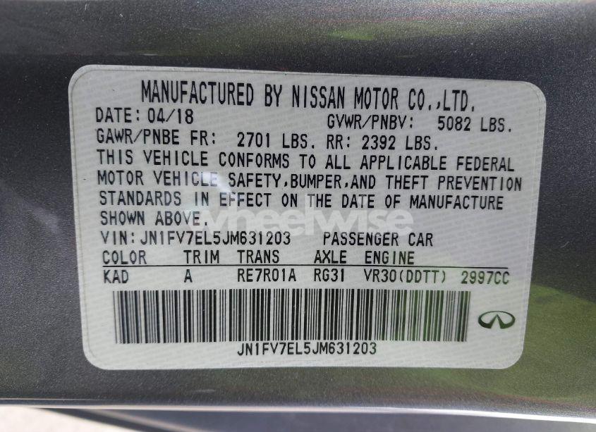 Photo 9 of 2018 Infiniti Q60 3.0T RED SPORT 400 (VIN JN1FV7EL5JM631203)