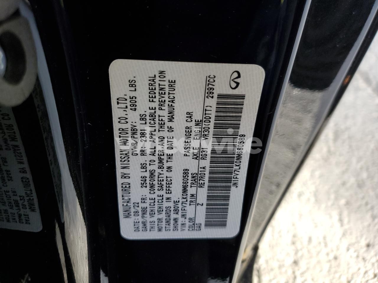 Photo 12 of 2022 INFINITI Q60 RED SPORT 400 (VIN JN1FV7LK0NM660589)