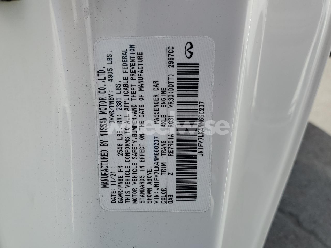 Photo 13 of 2022 INFINITI Q60 RED SPORT 400 (VIN JN1FV7LK4NM660207)