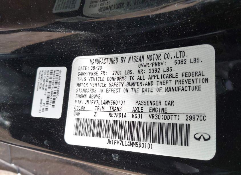 Photo 9 of 2021 Infiniti Q60 RED SPORT 400 AWD (VIN JN1FV7LL4MM560101)