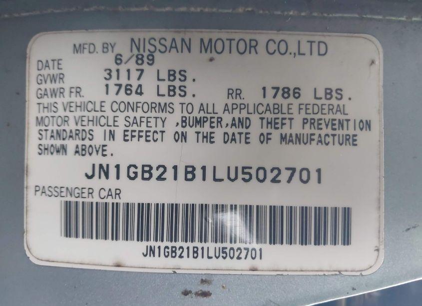 Photo 9 of 1990 Nissan Sentra (VIN JN1GB21B1LU502701)