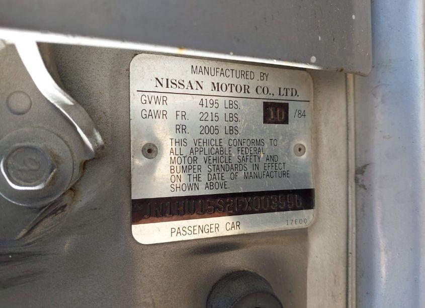 Photo 9 of 1985 Nissan Maxima (VIN JN1HU15S2FX003556)