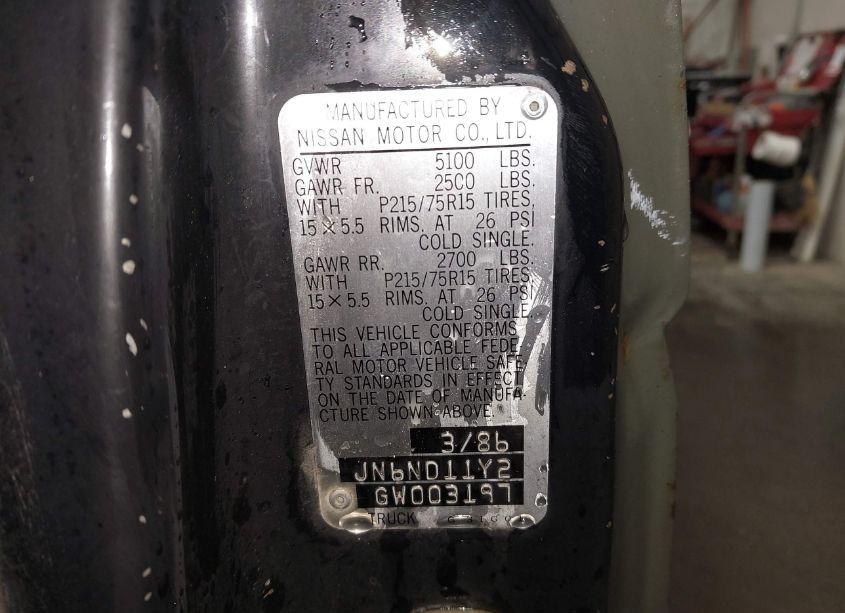 Photo 9 of 1986 Nissan D21 SHORT BED (VIN JN6ND11Y2GW003197)