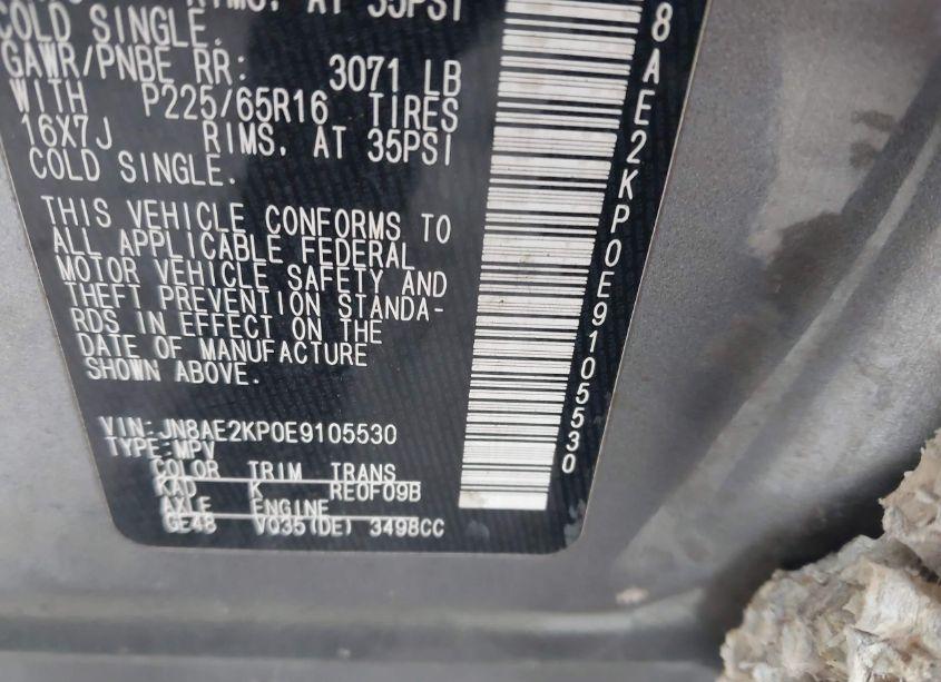 Photo 9 of 2014 Nissan Quest SV (VIN JN8AE2KP0E9105530)