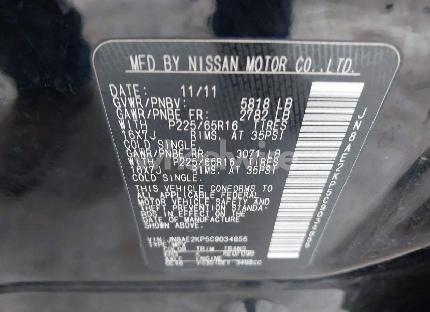 Photo 9 of 2012 Nissan Quest SV (VIN JN8AE2KP5C9034855)