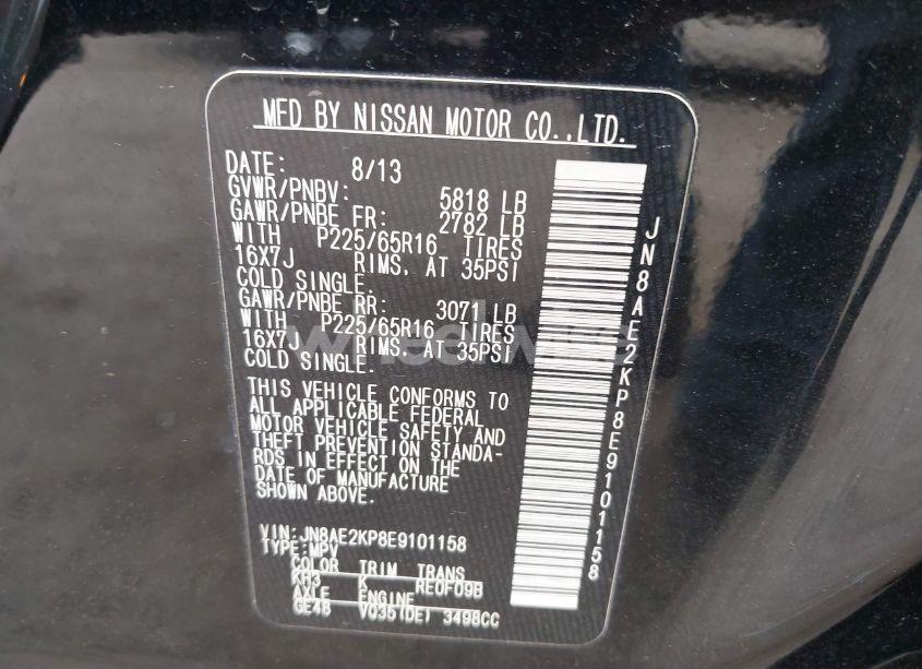 Photo 9 of 2014 Nissan Quest SV (VIN JN8AE2KP8E9101158)
