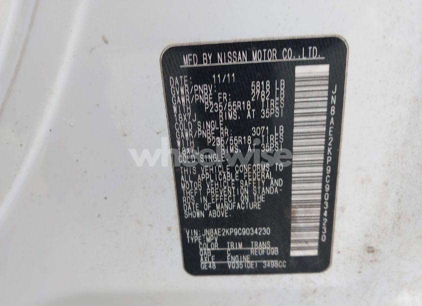 Photo 9 of 2012 Nissan Quest LE (VIN JN8AE2KP9C9034230)