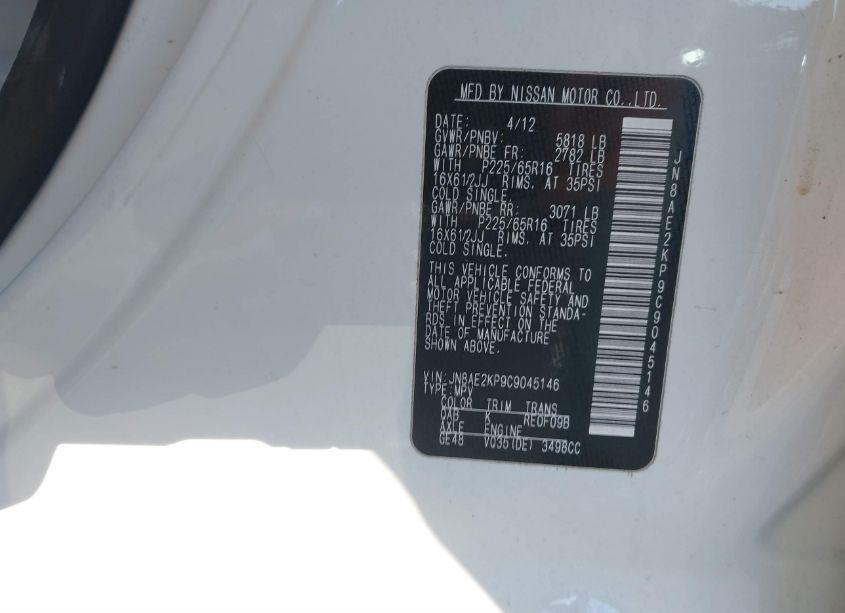 Photo 9 of 2012 Nissan Quest S (VIN JN8AE2KP9C9045146)