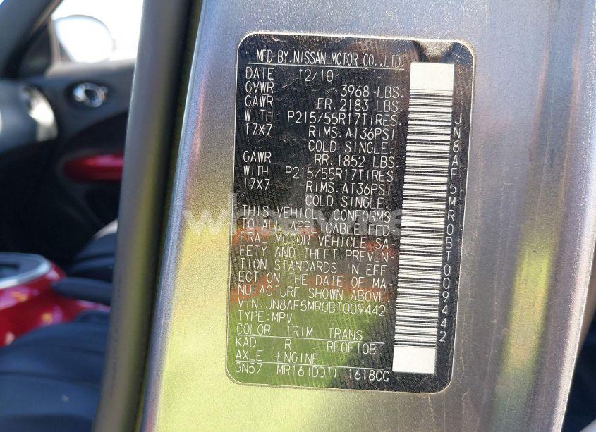 Photo 9 of 2011 Nissan Juke SL (VIN JN8AF5MR0BT009442)