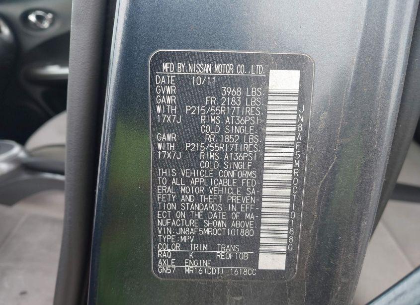 Photo 9 of 2012 Nissan Juke SV (VIN JN8AF5MR0CT101880)