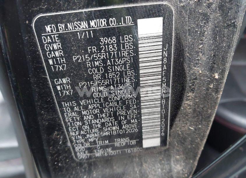 Photo 9 of 2011 Nissan Juke SL (VIN JN8AF5MR1BT012026)