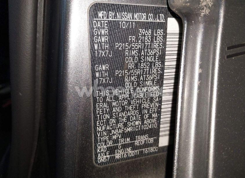 Photo 9 of 2012 Nissan Juke SV (VIN JN8AF5MR1CT102410)