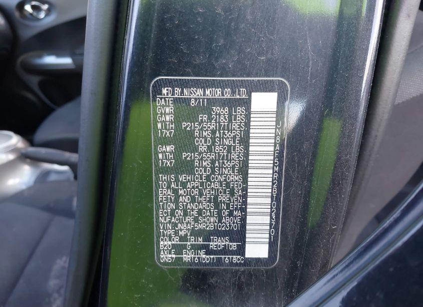 Photo 9 of 2011 Nissan Juke SV (VIN JN8AF5MR2BT023701)