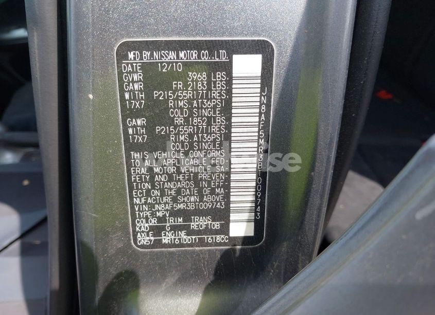 Photo 9 of 2011 Nissan Juke SV (VIN JN8AF5MR3BT009743)