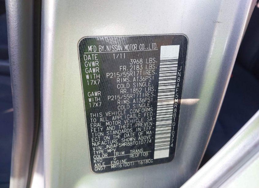 Photo 9 of 2011 Nissan Juke SV (VIN JN8AF5MR8BT010774)