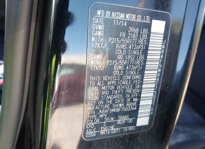 Photo 9 of 2015 Nissan Juke S (VIN JN8AF5MR8FT503764)
