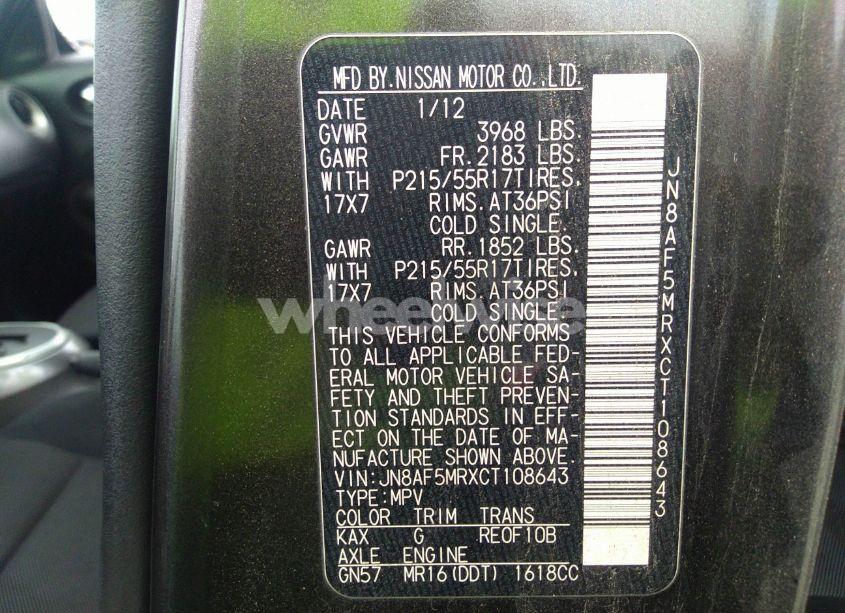 Photo 9 of 2012 Nissan Juke S (VIN JN8AF5MRXCT108643)