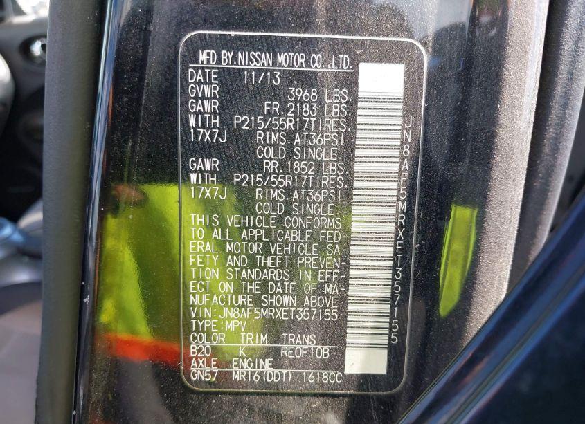 Photo 9 of 2014 Nissan Juke SV (VIN JN8AF5MRXET357155)