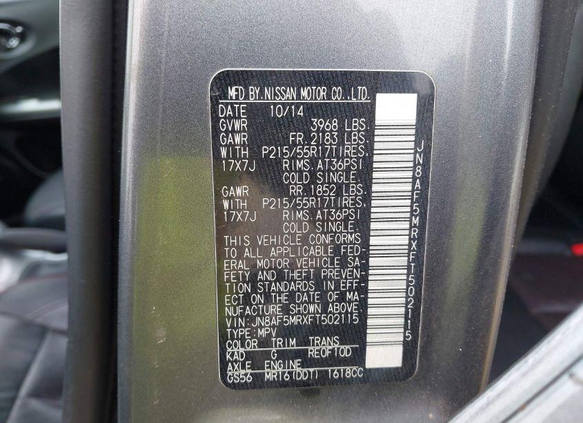 Photo 9 of 2015 Nissan Juke SL (VIN JN8AF5MRXFT502115)