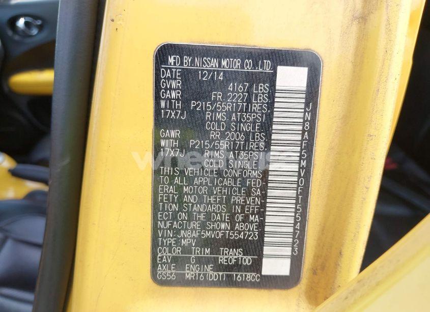 Photo 9 of 2015 Nissan Juke SL (VIN JN8AF5MV0FT554723)