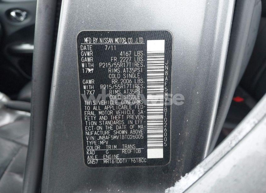 Photo 9 of 2011 Nissan Juke SL (VIN JN8AF5MV1BT026005)