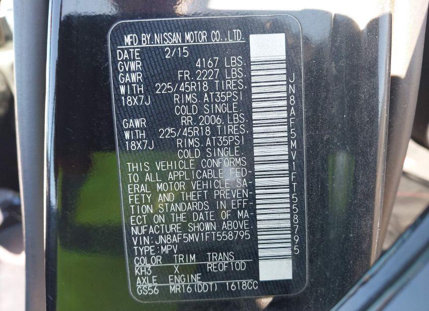 Photo 9 of 2015 Nissan Juke NISMO (VIN JN8AF5MV1FT558795)