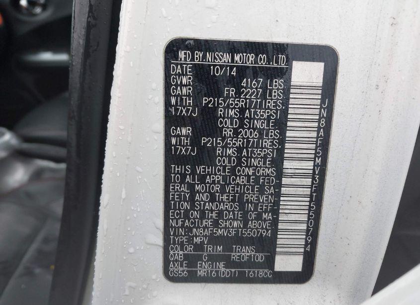 Photo 9 of 2015 Nissan Juke SL (VIN JN8AF5MV3FT550794)