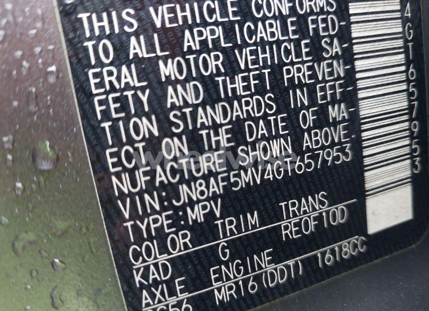 Photo 9 of 2016 Nissan Juke NISMO/S/SL/SV (VIN JN8AF5MV4GT657953)