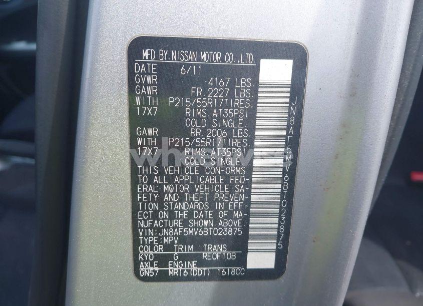 Photo 9 of 2011 Nissan Juke SV (VIN JN8AF5MV6BT023875)