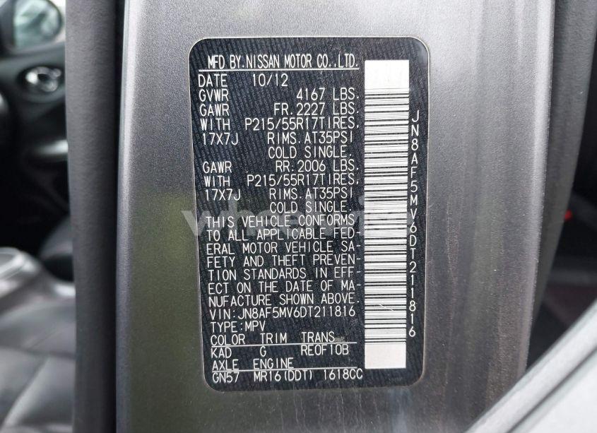 Photo 9 of 2013 Nissan Juke SL (VIN JN8AF5MV6DT211816)