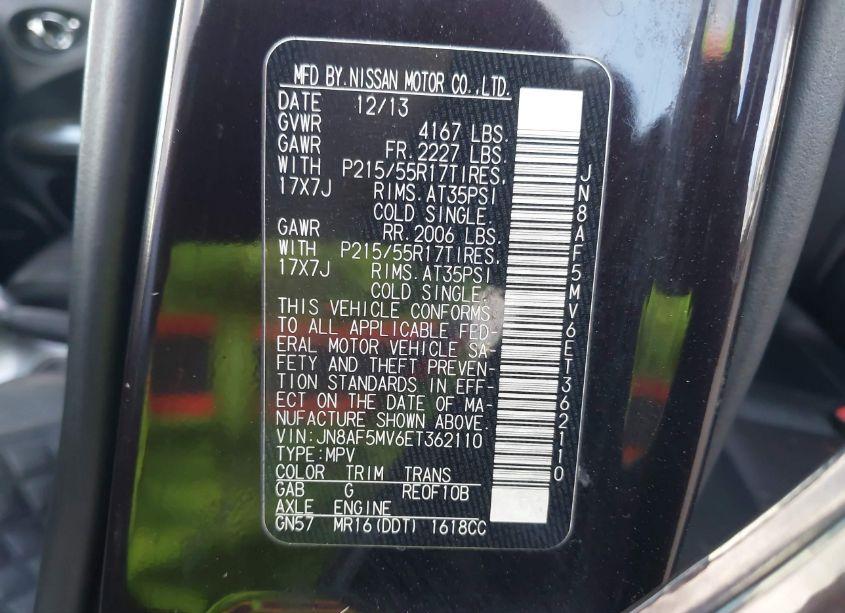 Photo 9 of 2014 Nissan Juke SL (VIN JN8AF5MV6ET362110)