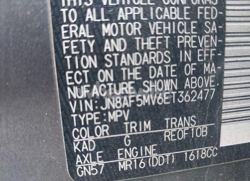 Photo 9 of 2014 Nissan Juke NISMO/S/SL/SV (VIN JN8AF5MV6ET362477)