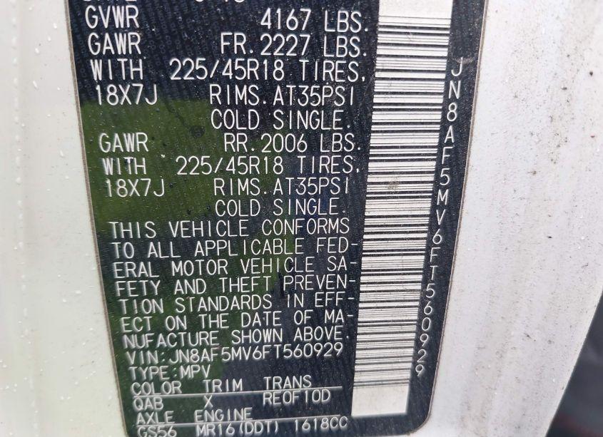 Photo 9 of 2015 Nissan Juke NISMO (VIN JN8AF5MV6FT560929)