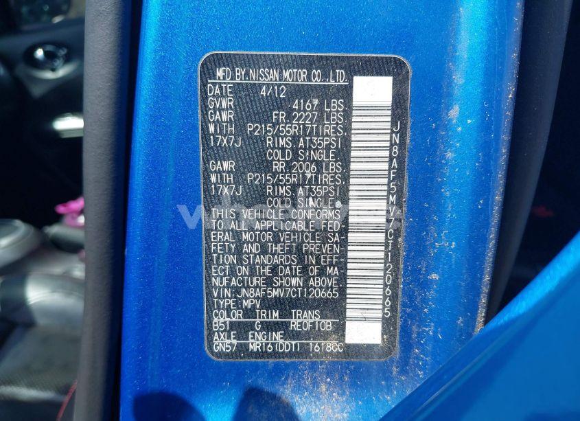 Photo 9 of 2012 Nissan Juke SL (VIN JN8AF5MV7CT120665)