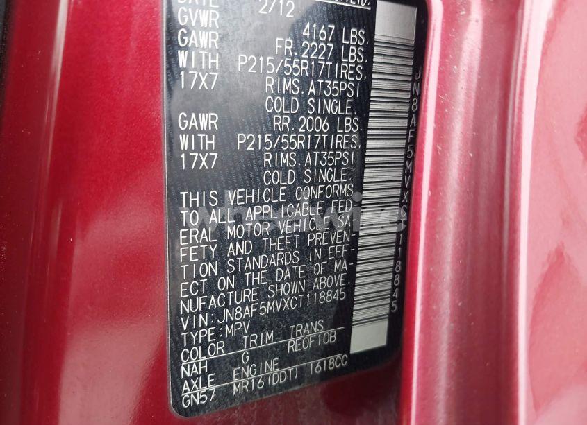 Photo 9 of 2012 Nissan Juke SV (VIN JN8AF5MVXCT118845)