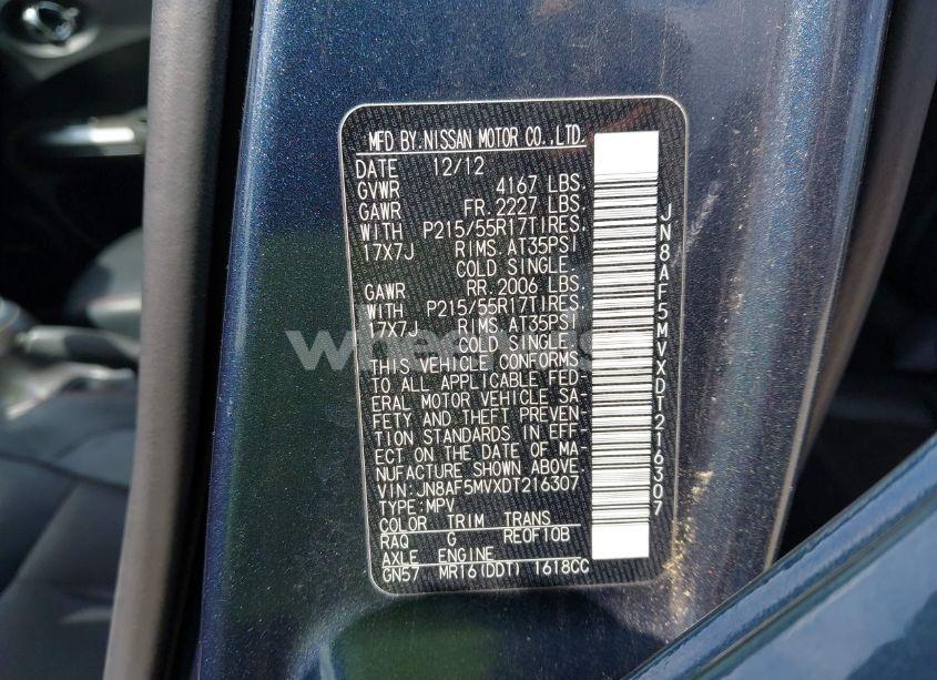 Photo 9 of 2013 Nissan Juke SL (VIN JN8AF5MVXDT216307)