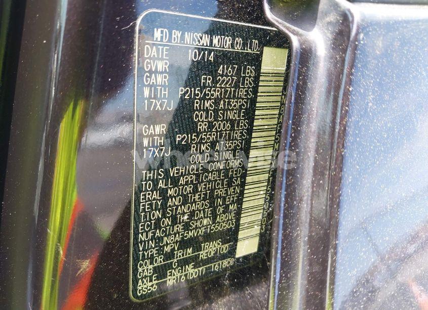 Photo 9 of 2015 Nissan Juke SV (VIN JN8AF5MVXFT550503)