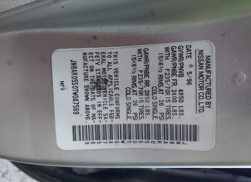 Photo 9 of 1996 Nissan Pathfinder XE/LE (VIN JN8AR05S0TW047569)