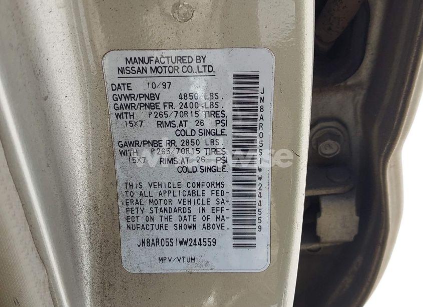 Photo 9 of 1998 Nissan Pathfinder LE/XE (VIN JN8AR05S1WW244559)