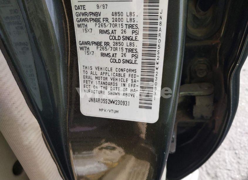 Photo 9 of 1998 Nissan Pathfinder LE/XE (VIN JN8AR05S2WW230931)