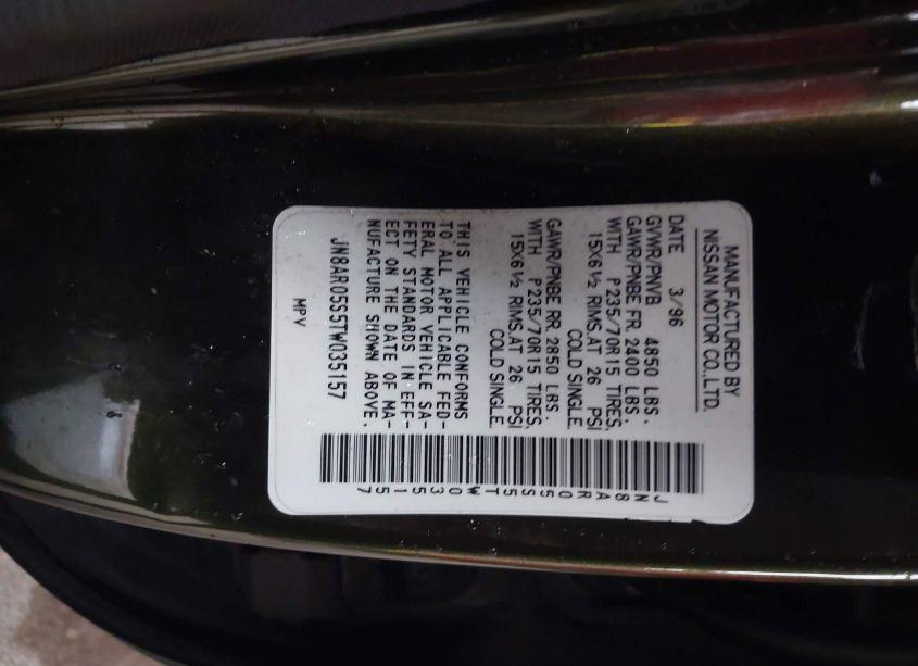 Photo 8 of 1996 Nissan Pathfinder XE/LE (VIN JN8AR05S5TW035157)