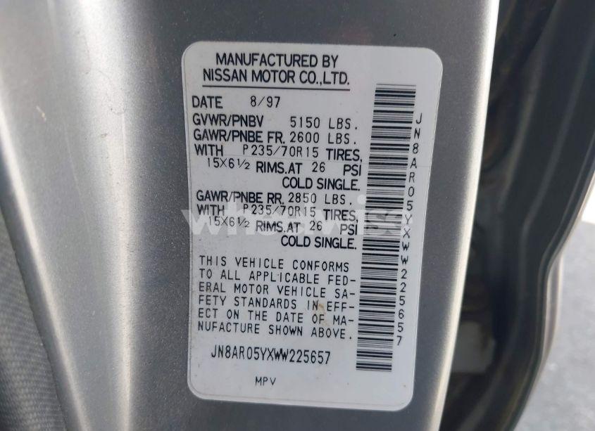 Photo 9 of 1998 Nissan Pathfinder LE/SE/XE (VIN JN8AR05YXWW225657)